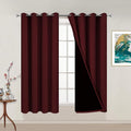 Yakamok Thermal Insulated 100% Blackout Curtains for Bedroom, Heat Blocking Drapes for Living Room(52Wx54L, Burgundy Red, 2 Panels) 1.6 inc…