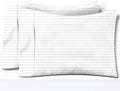 TEXAS LINEN CO. 100% Egyptian Cotton Pillow Cases Set of 2, 600 Series Texan Talkin' Collection White Stripe King Pillowcase for…