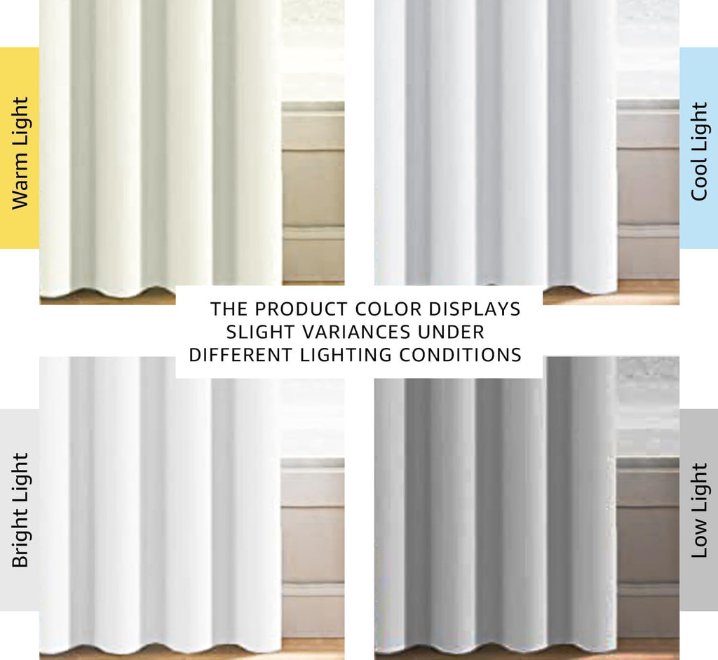 H.VERSAILTEX White Curtains for Living Room Pure White Curtain 96 inches Long Thermal Insulated Window Treatment Panel/Drape fo…