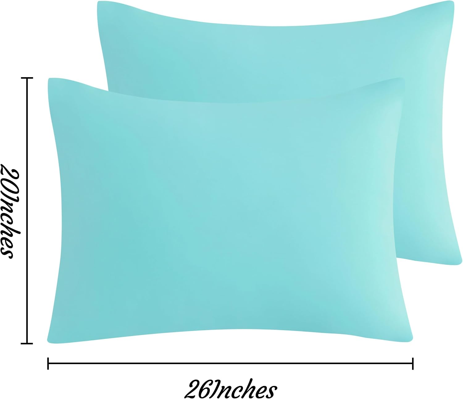 Ntbay Standard Pillow Cases Set of 2, 2 Pack Brushed Microfiber 20x26 Pillow Cases, Soft, Wrinkle, Fade, Stain Resistant Aqua Pillow Cases…