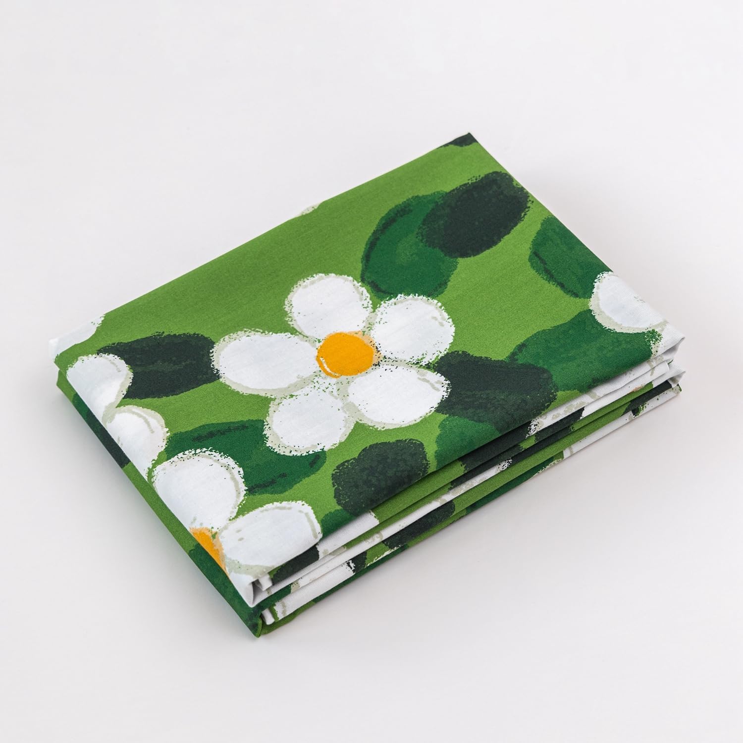 YuHeGuoJi Green Floral Pillow Cases Set of 2 King 100% Cotton Decorative Watercolor Flower Pillow Covers White Daisy Print Pillow Encasemen…