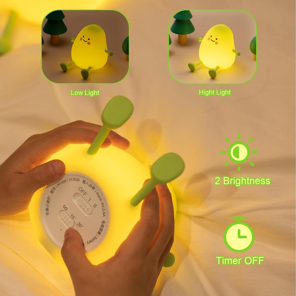 Smoorita Cute Night Light for Kids, Mango Sleep Lamp Warm Light Bedroom Decor Kids Night Light, Silicone Nightlight Baby Nursery Night Ligh…