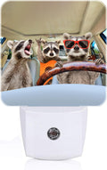 Three Cute Raccoons Night Light, Plug-in Nightlights Auto Sensor Night Lamp Dusk-to-Dawn Lamp Home Decor for Nursery Children Girls Boys