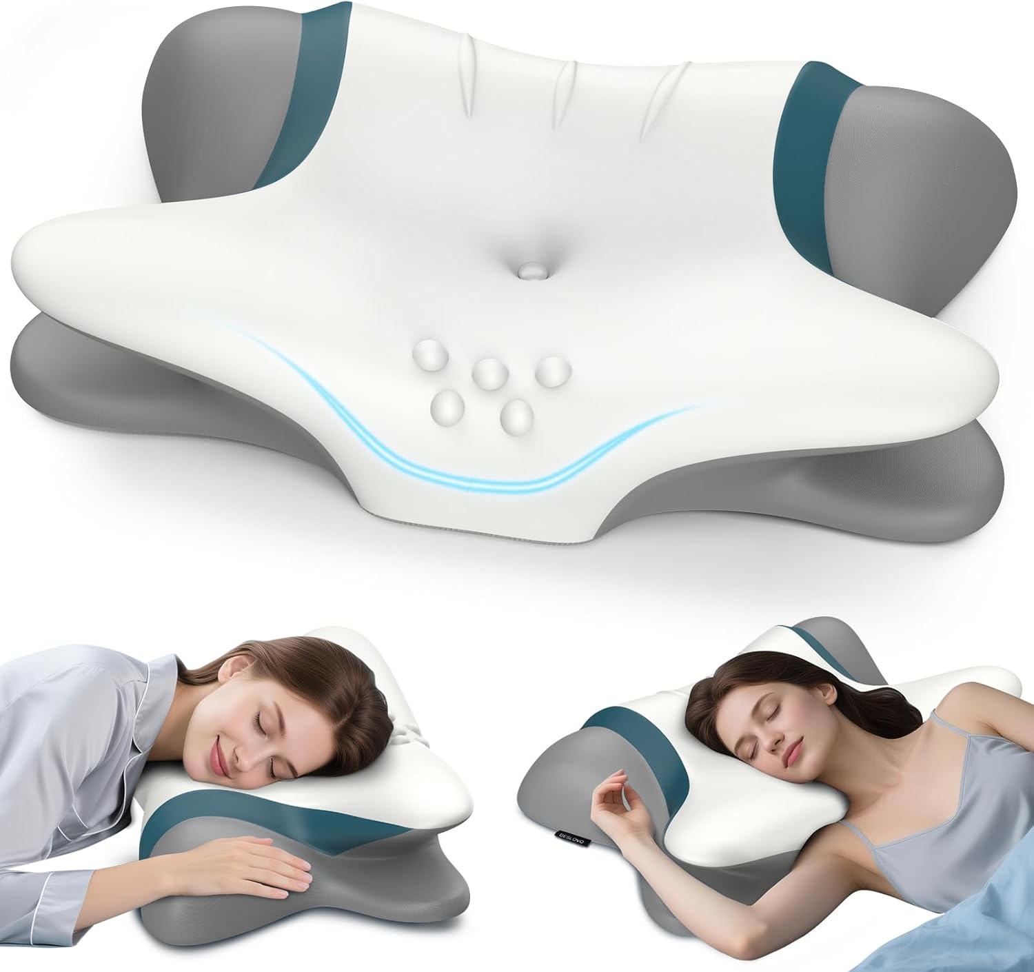beslovo Cervical Neck Pillow for - Ergonomic Side Sleeper for Sleeping, Cooling Memory Foam Pillows for Neck Support, Contour Orthopedic Be…