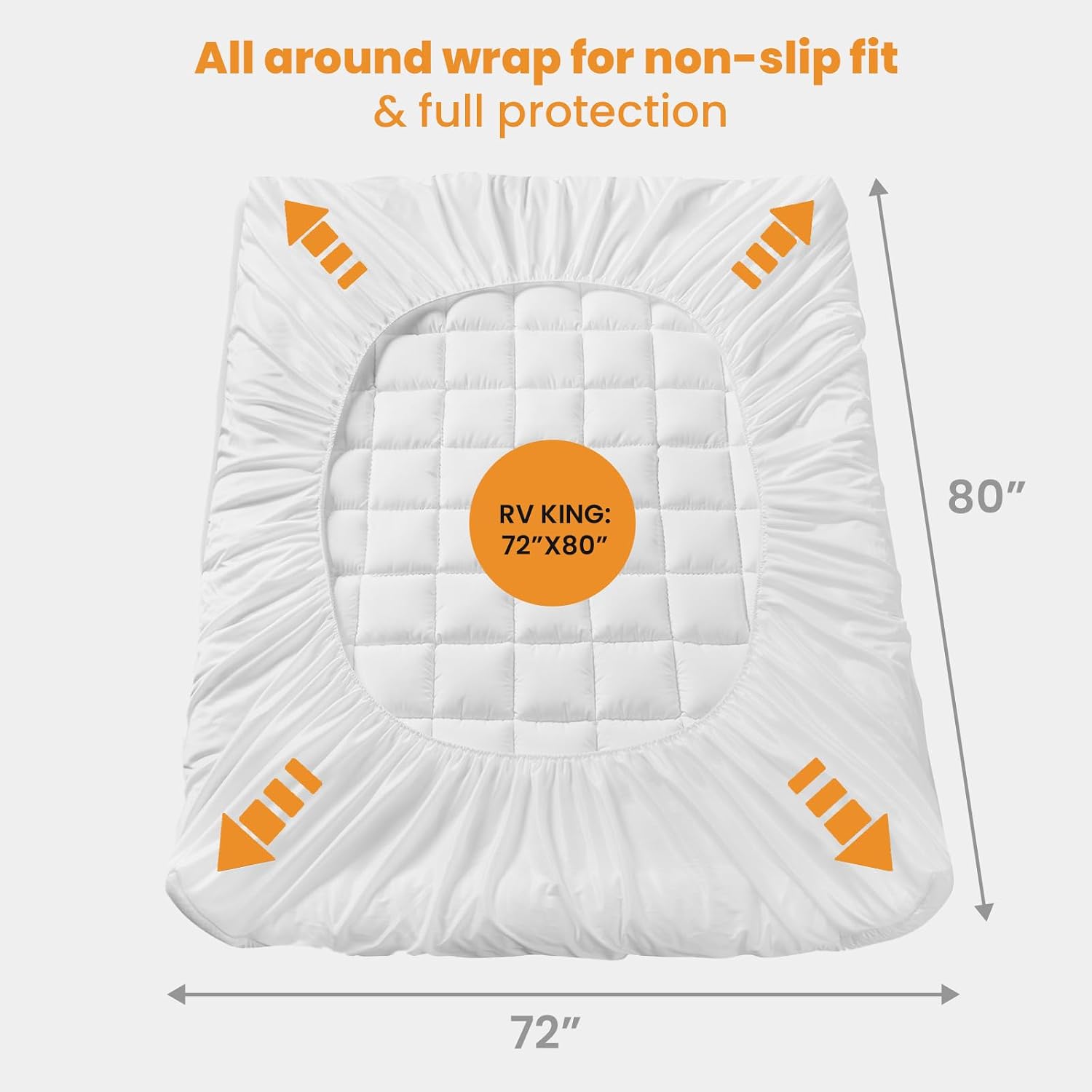Matbeby RV King Mattress Pad - Cooling Breathable Mattress Topper, Quilted Fitted Mattress Protector, Pillow Top Mattress Cover with 8-21"…