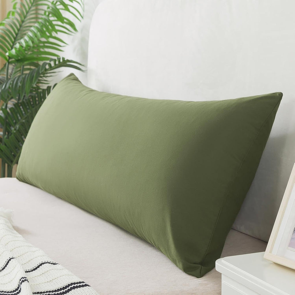 WhatsBedding Memory Foam Body Pillow with Breathable Zippered Cotton Cover, Full Body Pillow for Adults, Long Pillow for Sleeping, Firm Pil…