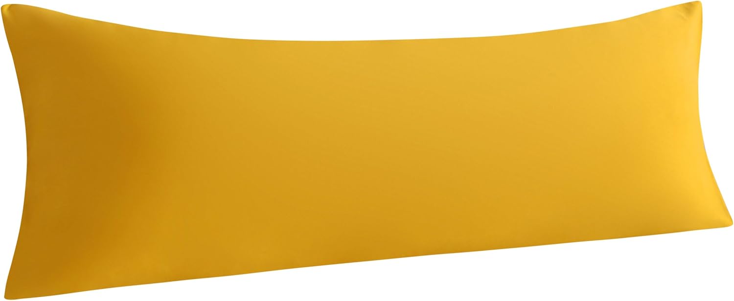 Ntbay Body Pillowcase - Brushed Microfiber 20x54 Pillowcase - Soft, Wrinkle-Free, Fade-Resistant, Stain-Resistant, Ginger Yellow Body Pillo…