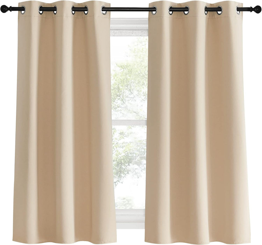 NICETOWN Blackout Curtain Panels for Living Room, Biscotti Beige, Set of 2, 34 by 60 Inch, Window Treatment Thermal Insulated Solid…