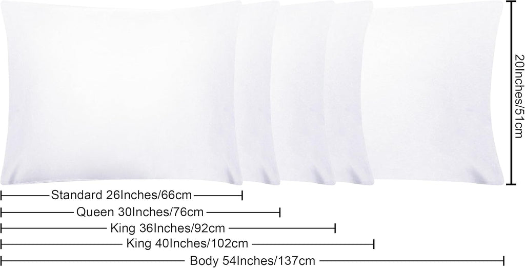 Ntbay Body Pillowcase - Brushed Microfiber 20x54 Pillowcase - Soft, Wrinkle-Free, Fade-Resistant, Stain-Resistant, White Body Pillow Cover…