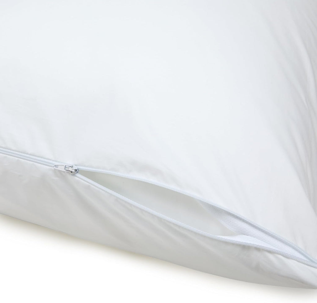 Amazon Basics Down Alternative Bed Pillows and Pillow Protector Case Set, Medium Density, Standard Size 26" x 20", Hypoallergenic…