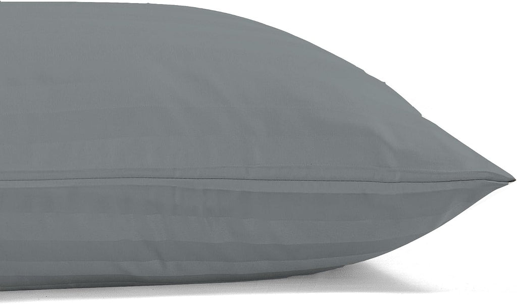 Royalelinens ROYALE LINENS 1500 Thread Count Sateen Dobby Stripe Poly/Cotton Sheet Set - 6 Piece King Bed Sheets - 1 Fitted, 1 Flat, 4 Pill…