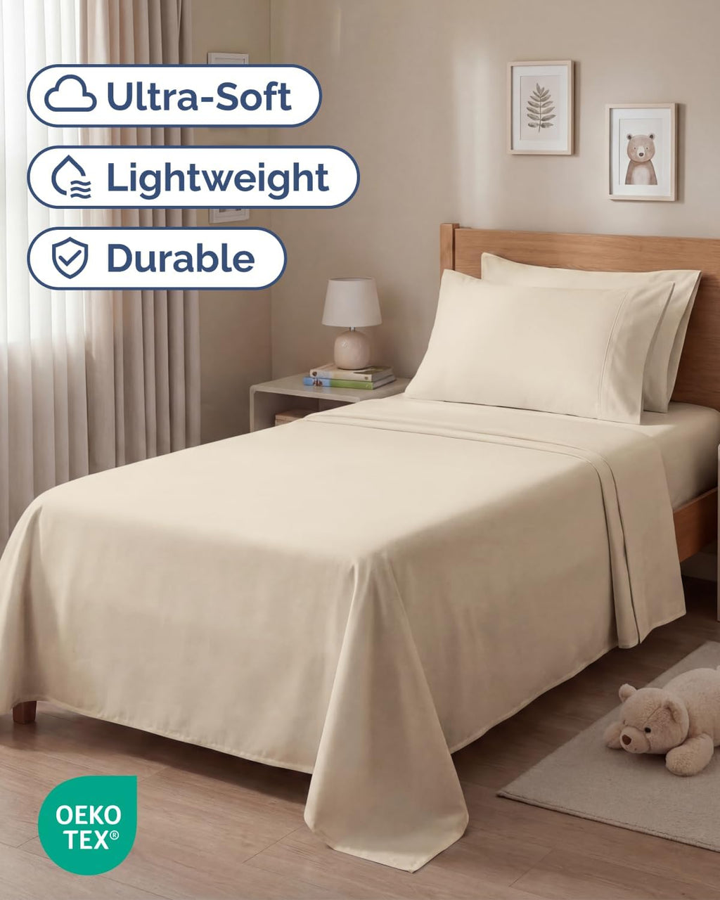 Twin 4 Piece Sheet Set - Comfy, Breathable & Cooling - Soft Hotel Luxury Bedding for Women, Men, Kids, Teens & Children - 1 Flat & 1…