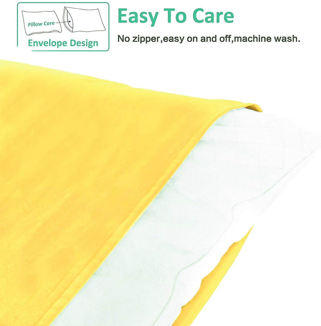 Ntbay Queen Pillowcase Set - 4 Pack Brushed Microfiber 20x30 Pillowcases - Soft, Wrinkle-Free, Fade-Resistant, Stain-Resistant, Yellow Pill…