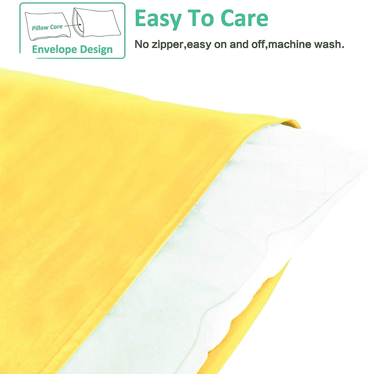 Ntbay Queen Pillowcase Set - 4 Pack Brushed Microfiber 20x30 Pillowcases - Soft, Wrinkle-Free, Fade-Resistant, Stain-Resistant, Yellow Pill…