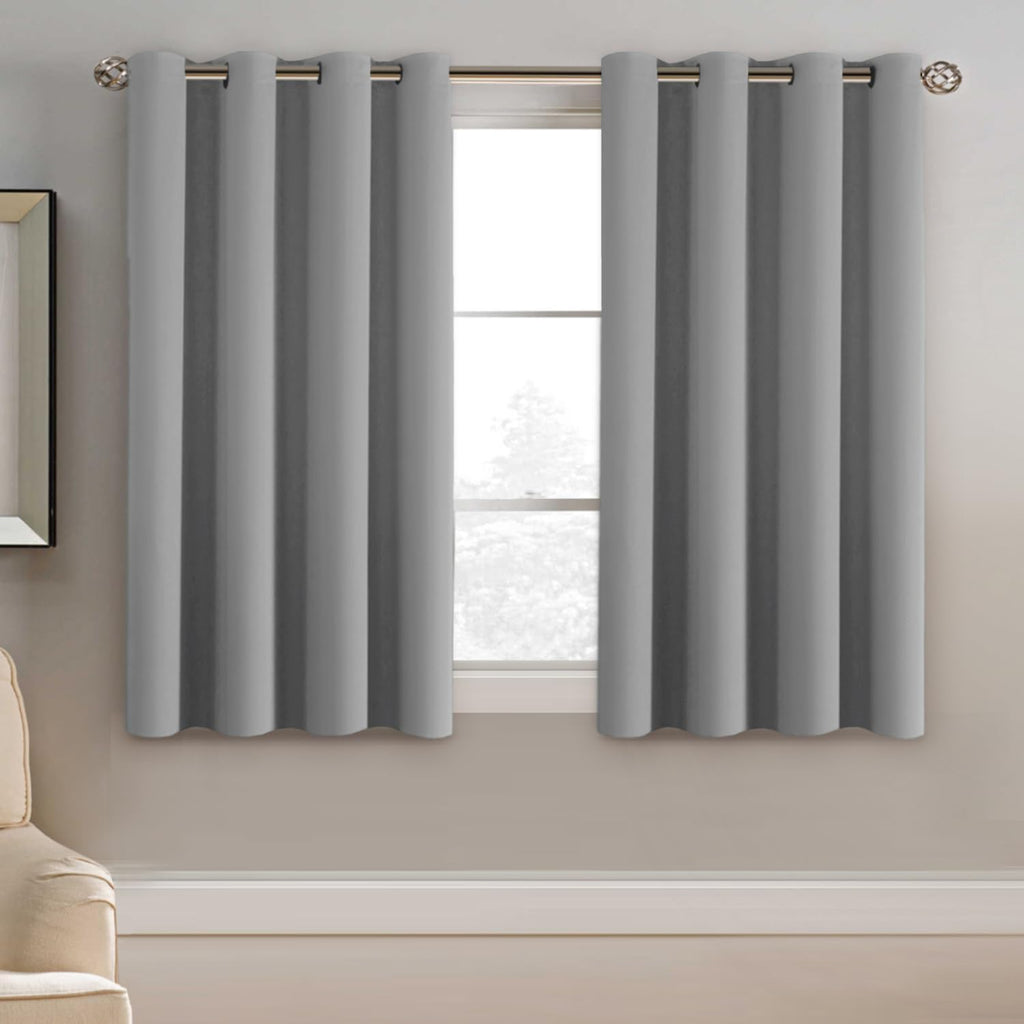H.VERSAILTEX Blackout Curtain for Living Room Small Window Kitchen Blackout Curtains 45 inch Length Energy Saving Solid Grommet…