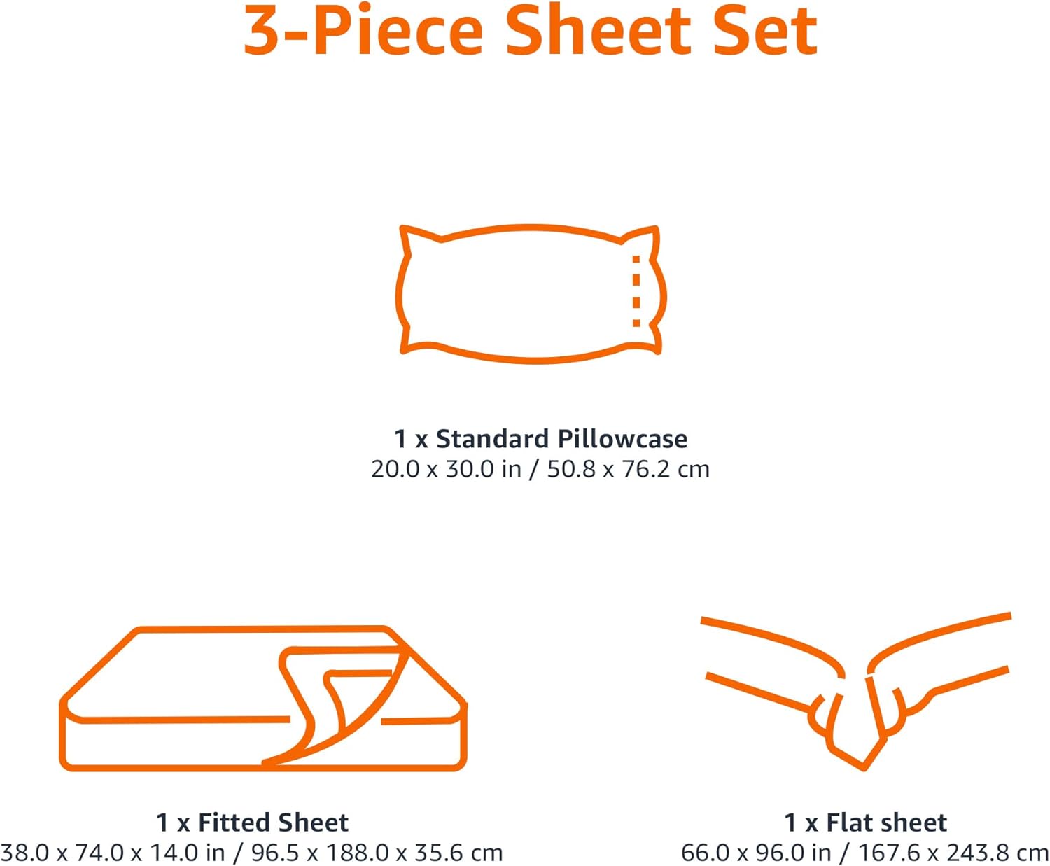AmazonBasics Amazon Basics Lightweight Super Soft easy maintenance Wrinkle-Free Breathable Brushed Microfiber 3-Piece Bed Sheet Set with…