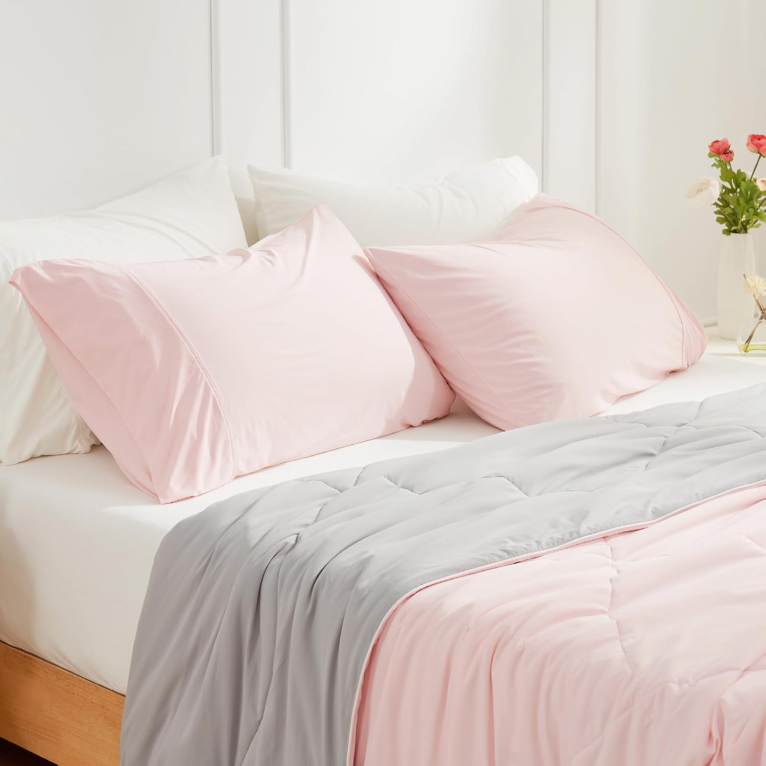 CozyBliss Cozy Bliss 2pcs Cooling Pillow Cases Set for Hot Sleepers & Night Sweats, Q-Max 0.5 Silky Wrinkle-Free Pillow Covers with Envelop…
