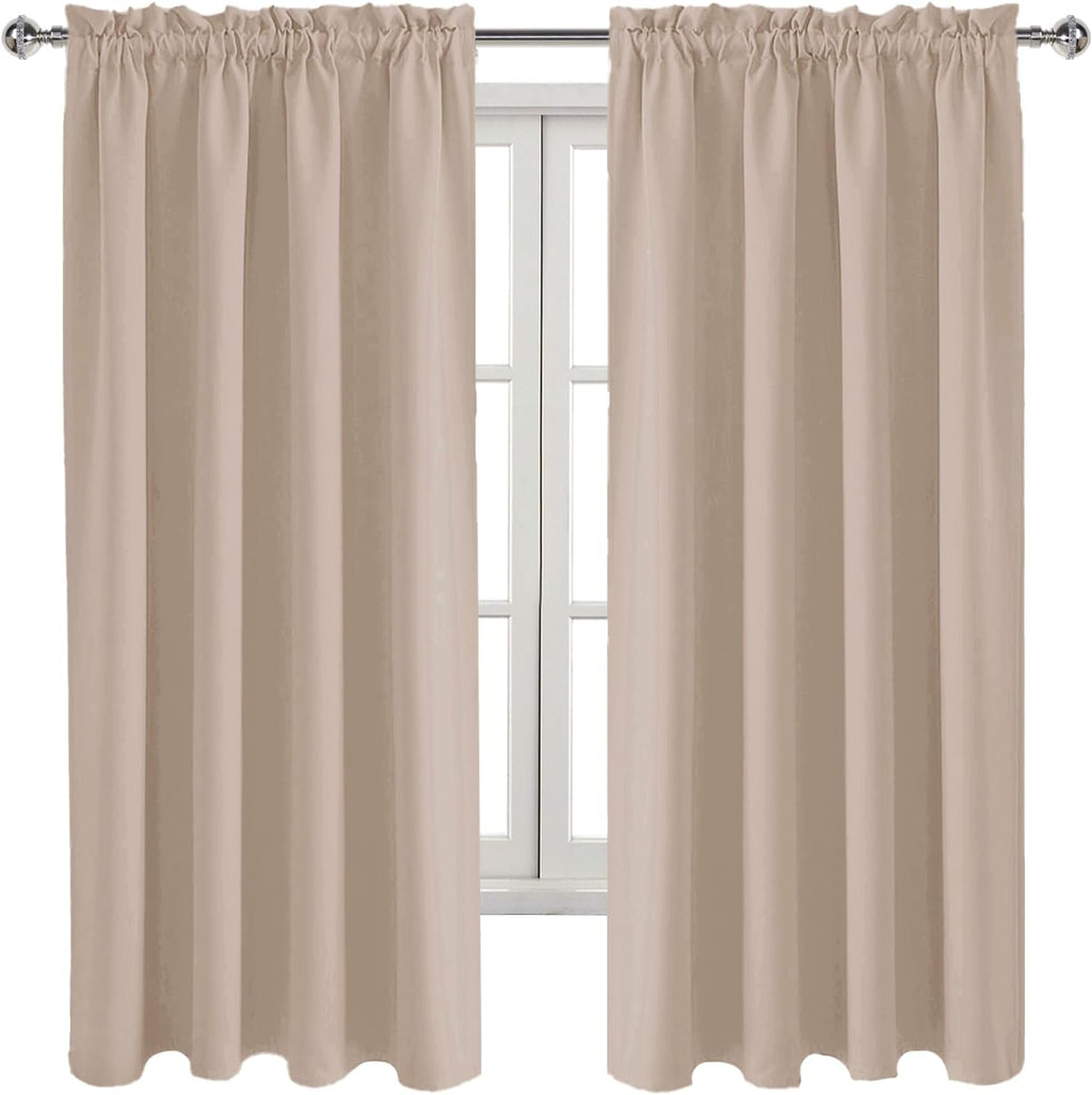 DWCN Blackout Curtains Thermal Insulated, Energy Saving & Noise Reducing Bedroom and Living Room Curtains, Camel, W 52x L 63 Inch, Set of…