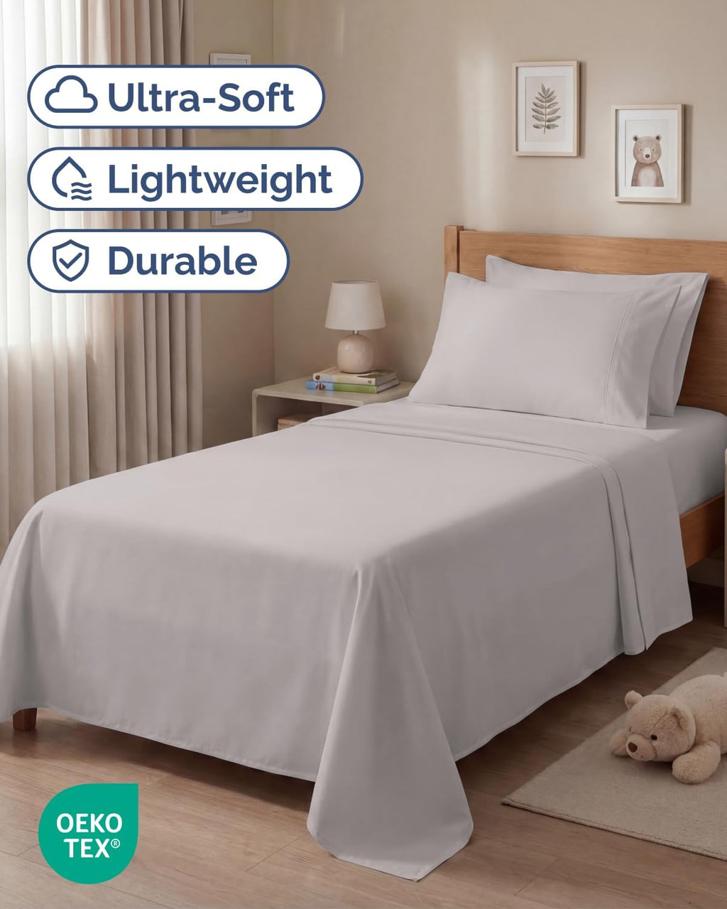 Twin 4 Piece Sheet Set - Comfy, Breathable & Cooling - Hotel Luxury Bedding for Women, Men, Kids, Teens & Children - 1 Flat & 1 Fitted…