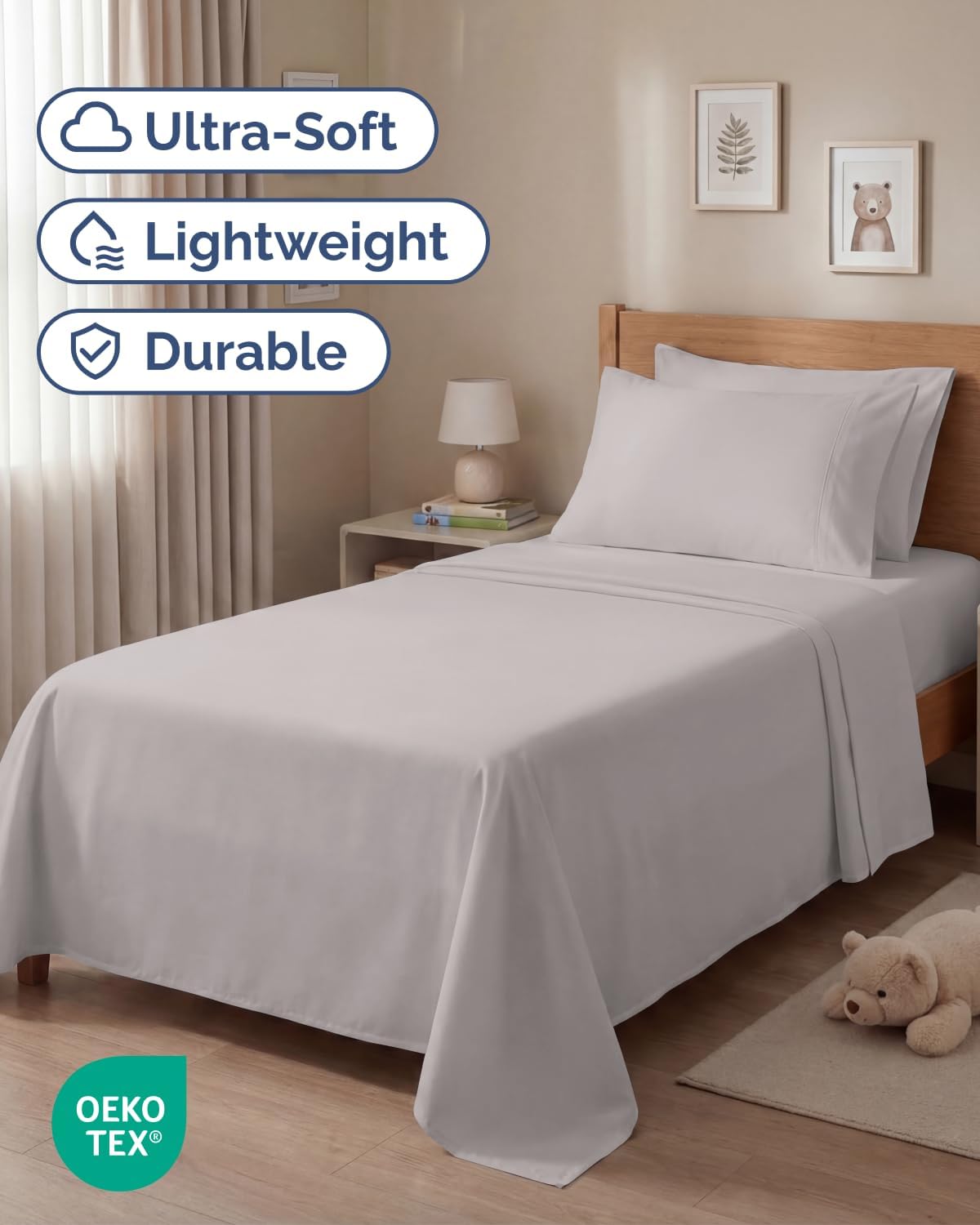 Twin 4 Piece Sheet Set - Comfy, Breathable & Cooling - Hotel Luxury Bedding for Women, Men, Kids, Teens & Children - 1 Flat & 1 Fitted…