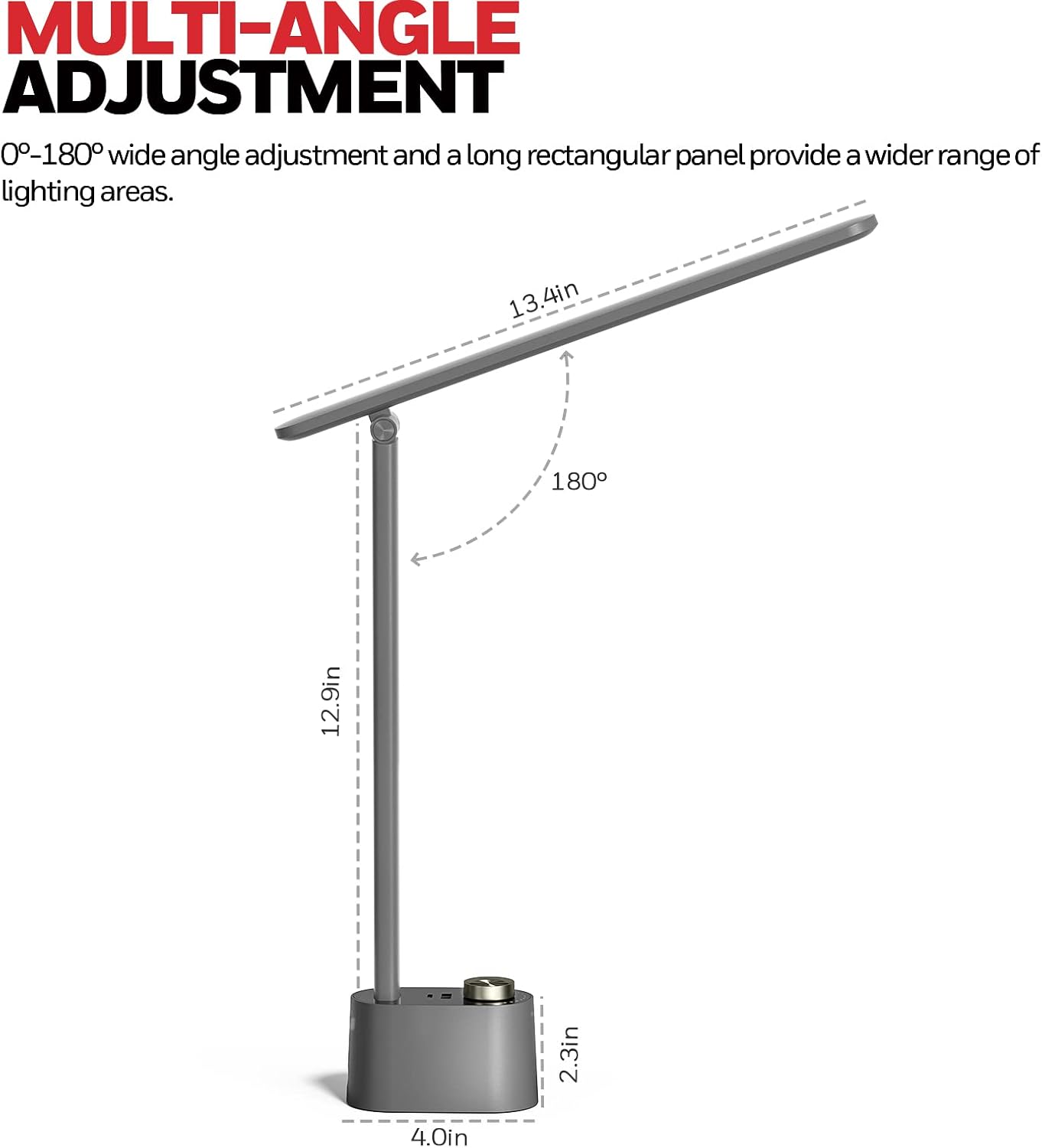 Honeywell Upgraded LED Desk Lamp - H01 Pro SunturaluxTM Foldable Desk Light with USB A+C Charging Port, 3 Color Modes Dimmable Table Lamp…