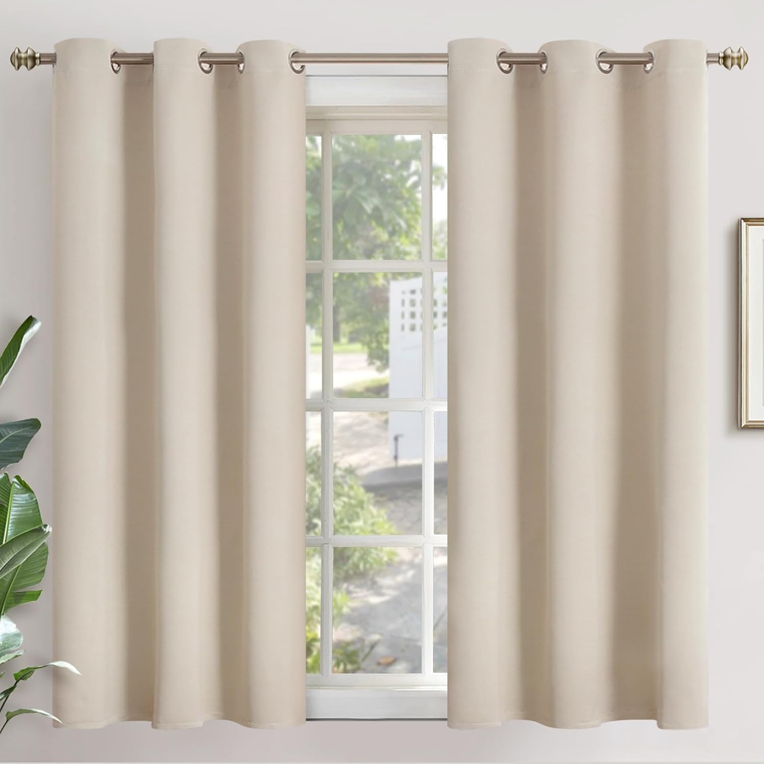YoungsTex Blackout Curtains for Bedroom 54 Inches Length - Grommmet Room Darkening Thermal Insulated Window Drapes for Basement Kids Living…