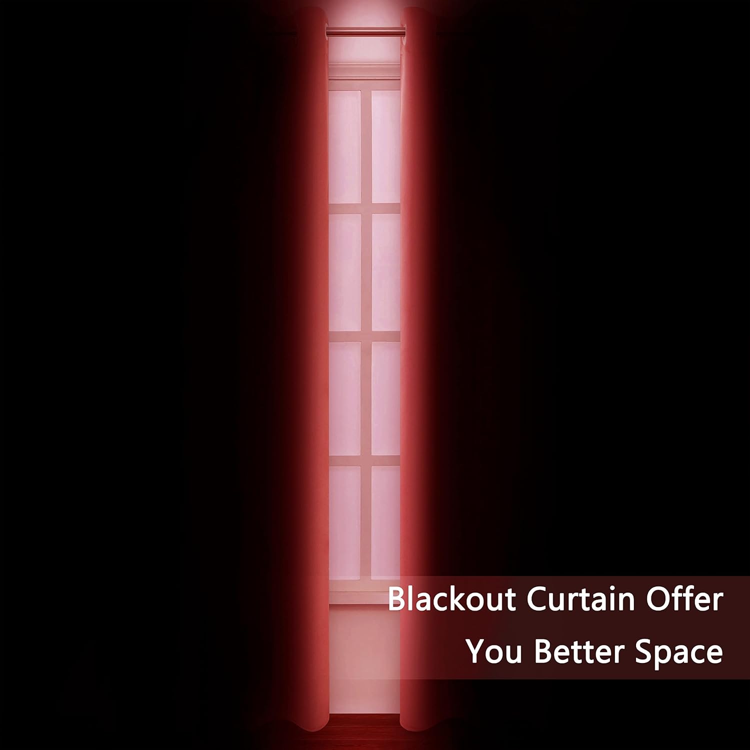 Lemomo Blackout Curtains 38 x 84 inch/Bright Red Curtains Set of 2 Panels/Thermal Insulated Room Darkening Bedroom Curtains 84 inch Red
