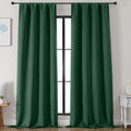 Simplebrand Ever Green Blackout Curtains for Bedroom 96 Inches Long 2 Panels, Solid Thermal Insulated, Energy Saving Living Room Window Tre…