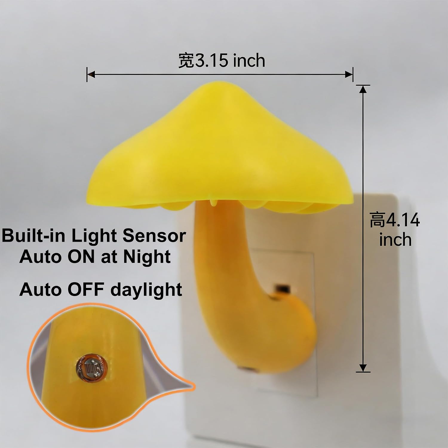 APAKI LED Mushroom Night Light Plug in Lamp, Light Sensor Night Lights Plug into Wall, Dusk to Dawn Sensor Night Light for Adults Ki…