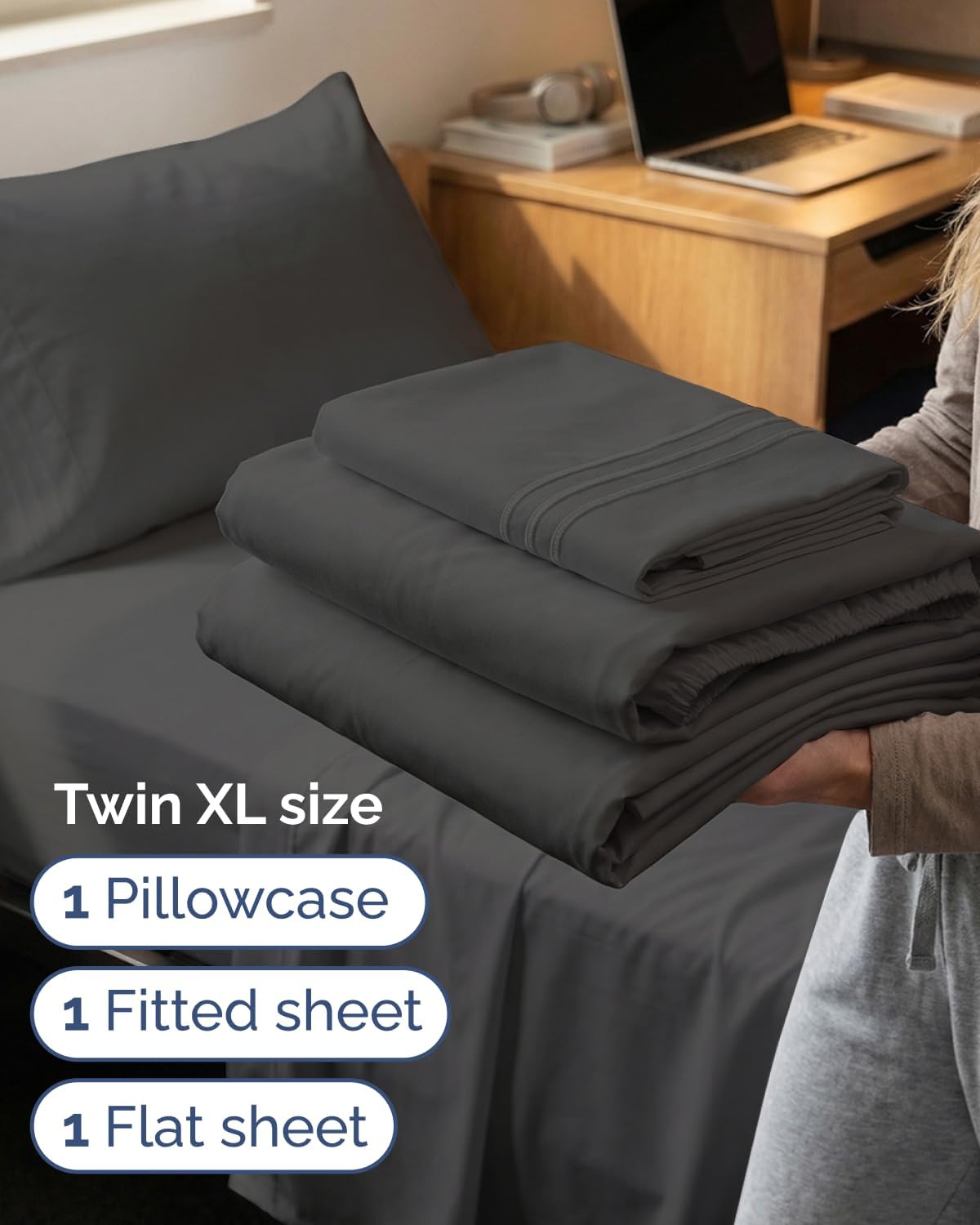 Twin XL Size 3 Piece Sheet Set - Comfy Breathable & Cooling Sheets - Hotel Luxury Bed Sheets for Women & Men - Deep Pockets, Easy-Fit…