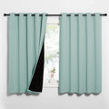 Nicetown Aqua Blue 100% Blackout Lined Curtains, 2 Thick Layers Completely Blackout Window Treatment Thermal Insulated Drapes for Kitchen/B…