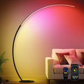 RGB Dimmable Arc Floor Lamps with 3 Color Temperatures, Ultra Bright 1800LM LED Floor Lamps for Living Room, Modern Standing Tall Lamp…