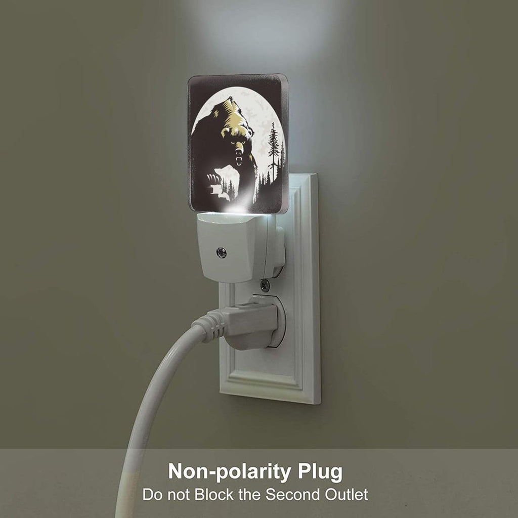 Brown Bear Night Light, Plug-in Nightlights Auto Sensor Night Lamp Dusk-to-Dawn Lamp Home Decor for Nursery Children Girls Boys