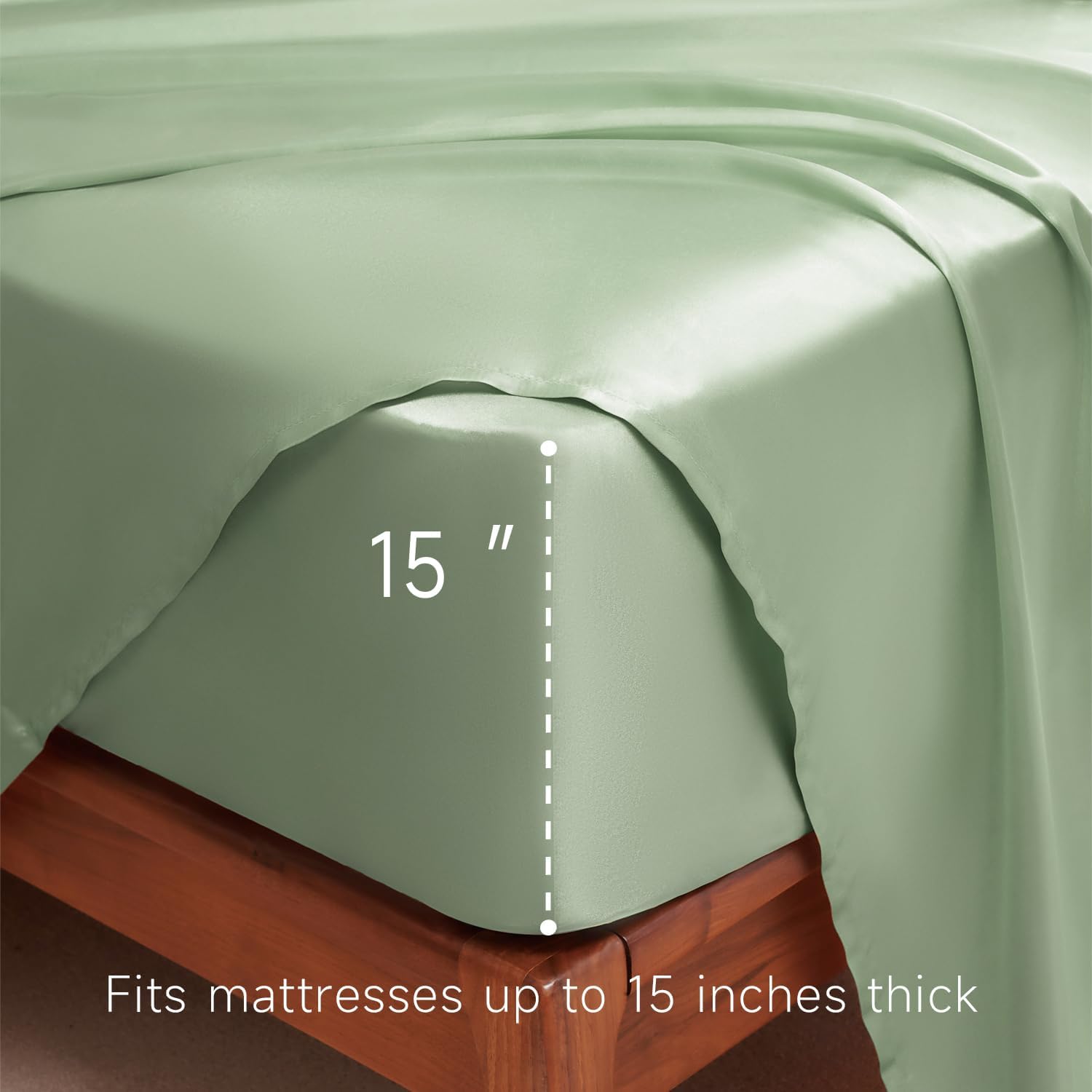 Golal Satin Sheets Twin XL Size - 3 Pieces Luxury Silky Soft Bed Sheets, Wrinkle-Free Sage Green Satin Silk Sheet Set with 1 Deep Pocket Fi…