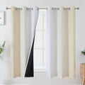 Estelartextiler Estelar Textiler Beige and Greyish White Ombre Blackout Curtains 63 Inches Length 2 Panels Set for Bedroom, Thermal Insulat…