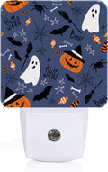 Happy Halloween Night Light, Plug Into Wall with Dusk to Dawn Light Sensors, Warm Nightlights for Bedroom, Bathroom, Hallway, Kitchen…