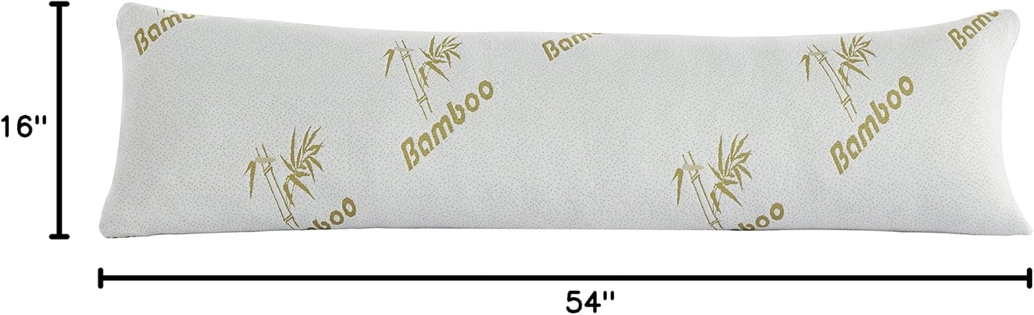 Linen Plus Body Pillow with Shredded Memory Foam for Comfort and Support Breathable Cooling Hypoallergenic New