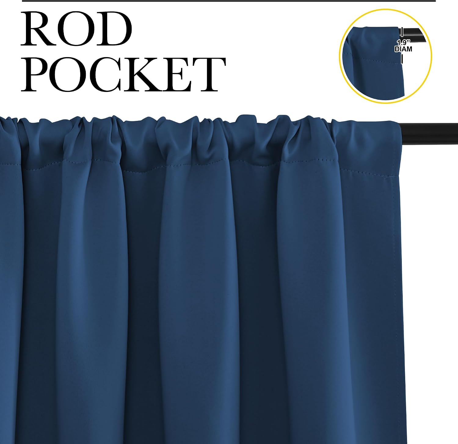 NICETOWN 2 Panels Blackout Curtains, Rod Pocket Thermal Insulated Drapes for Kitchen, Heavy Duty Small Window Treatment for Dorm Room…