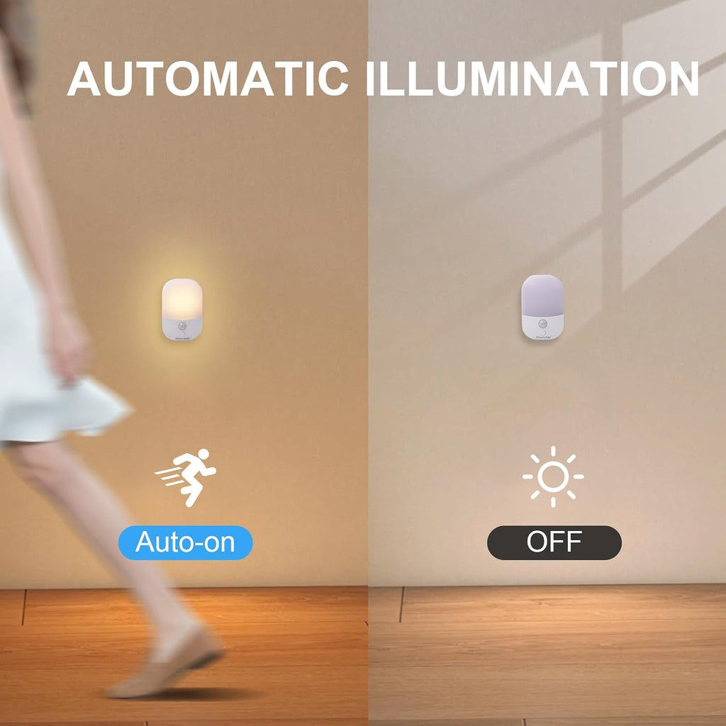 Motion Sensor Night Light, LED Dimmable Warm White Type-C Rechargeable Battery, for Hallway, Bathroom, Stair, Wardrobe, Bedroom, Auto…
