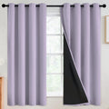 SimpleHome 100% Blackout Curtains for Bedroom, Thermal Insulated Grommet Window Drapes Room Darkening Lilac Curtains for Living Room with Bl…