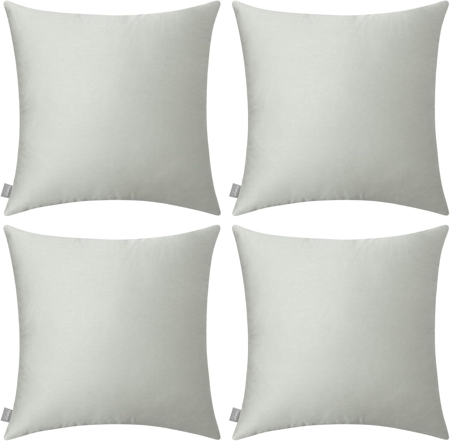 Thmyo 4-Pack 100% Cotton Comfortable Solid Decorative Throw Pillow Case, Thmyo Square Cushion Cover Pillowcase Sublimation Blank Pillow Cove…