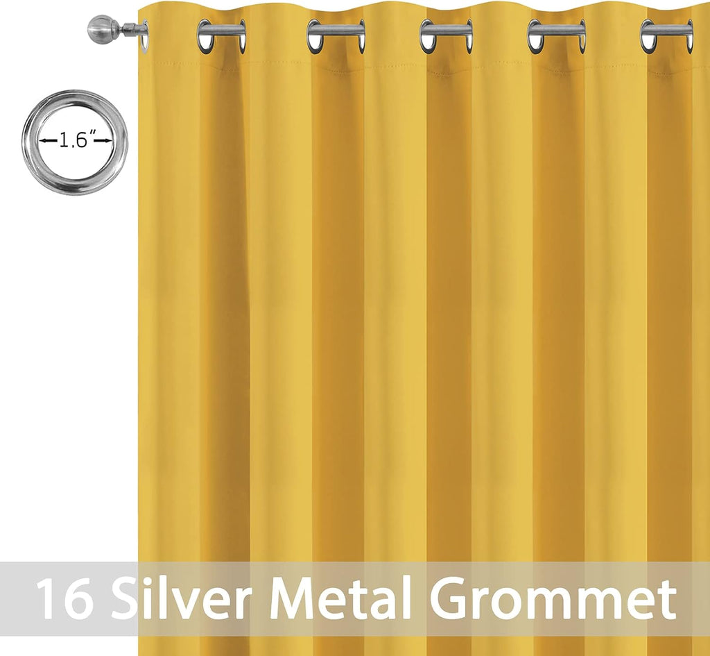 Yakamok Extra Wide Blackout Curtain for Sliding Glass Door, Grommet Thermal Insulated Room Divider Curtain 100W x 84L inch, Room…