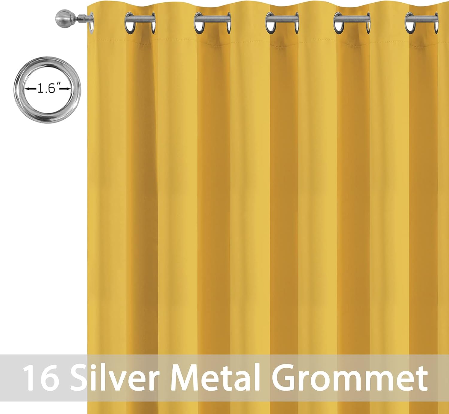 Yakamok Extra Wide Blackout Curtain for Sliding Glass Door, Grommet Thermal Insulated Room Divider Curtain 100W x 84L inch, Room…
