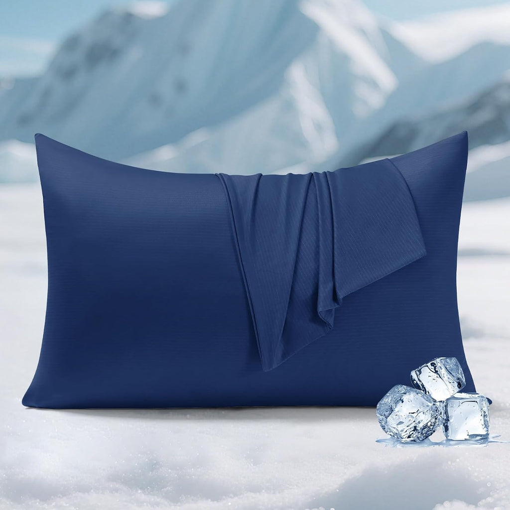 Elegear Cooling Pillow Cases for Hot Sleepers, Silver Infused Cooling Pillowcase with Q-Max>0.5, Silky Breathable Pillowcases for Hair & Sk…