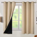 BGment Thermal Insulated 100% Blackout Curtains for Bedroom with Black Liner, Double Layer Full Room Darkening Noise Reducing Grommet Curta…