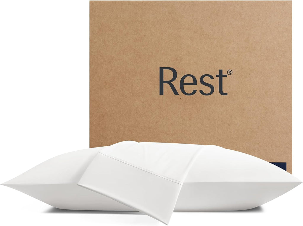 Rest ® Evercool®+ Cooling Pillowcases King - 2 Pillowcase for Sensitive Skin, Silver Infused Fabric for Hygienic Sleep, Silky Smooth for Cu…