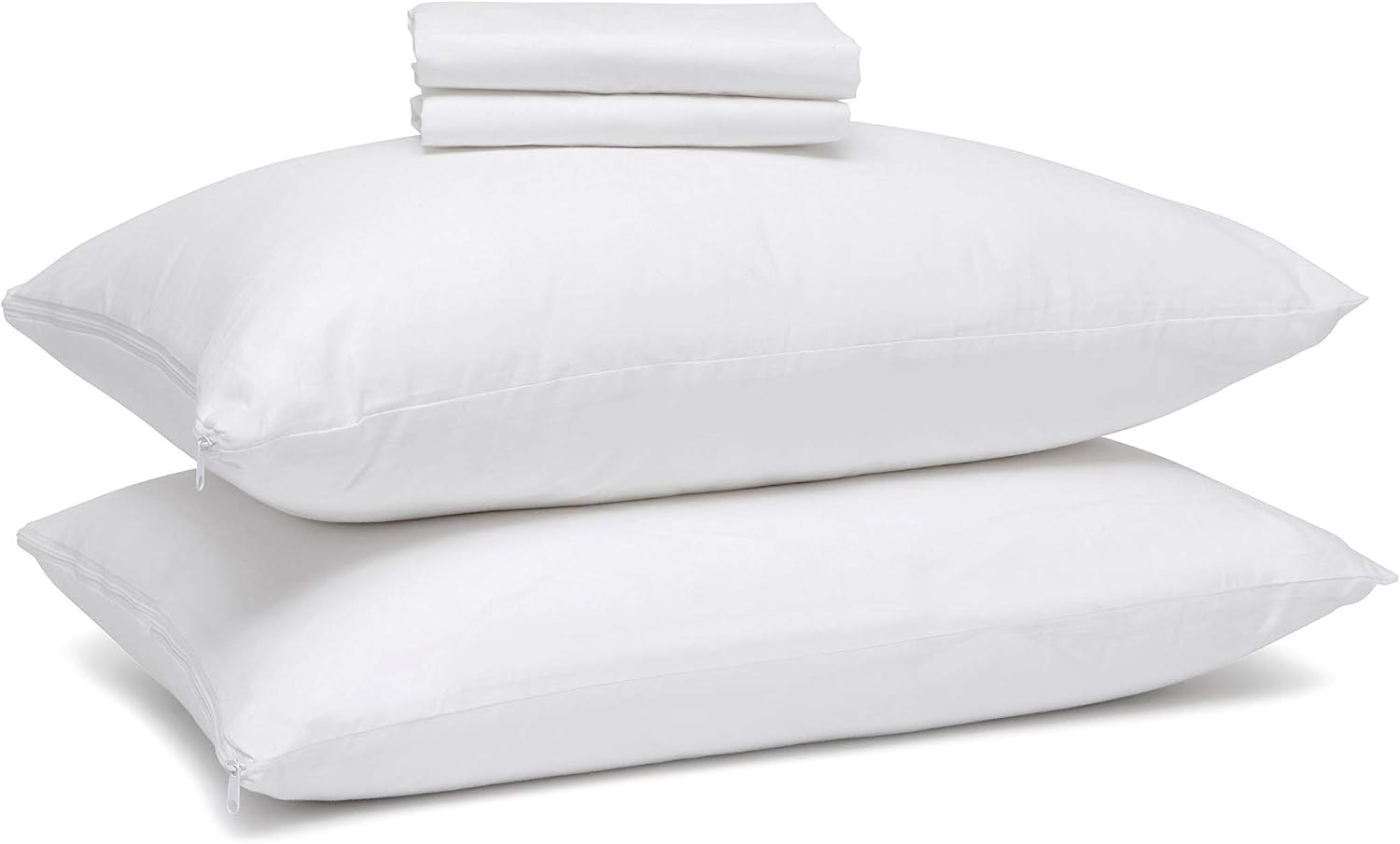 Micropuff King Size Pillow Protectors with Zipper - 4 Pack - Soft and Breathable Hypoallergenic Pillow Cover. Pillowcase Protects Against…