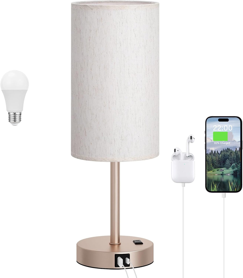 Dicoool Touch Bedside Table Lamp with USB - 3 Way Dimmable Lamp for Bedroom Nightstand, Desk Lamp with Charging Station for Dorm, Office…