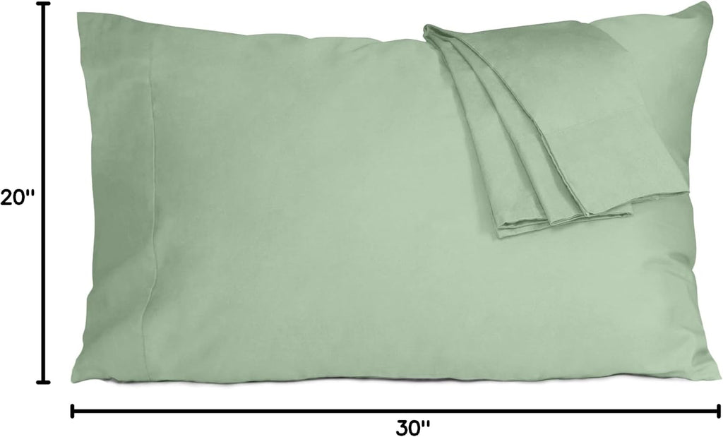 Homtec Pillow Cases, Standard Queen Size Cotton Percale Weave Pillowcases, Pre-Shrunk Breathable and Hypoallergenic Pillowcases, Set of 2 (…