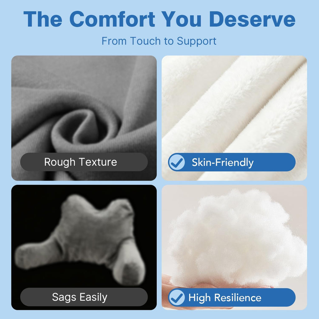 Reading Pillow Plus, Crystal Velvet Back Pillow Bed Sitting Up for Adult & Children, Back Rest Pillow Support for Reading & Rest Bed, Add…